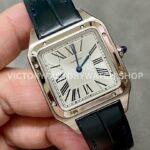 F1 Factory Cartier Santos Dumont WSSA0023 27.5mm Steel Leather Strap Roman Numerals Silver Dial