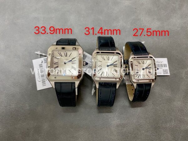 F1 Factory Cartier Santos Dumont WSSA0023 27.5mm Steel Leather Strap Roman Numerals Silver Dial