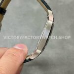 F1 Factory Cartier Santos Dumont WSSA0032 33.9mm Steel Leather Strap Roman Numerals Silver Dial