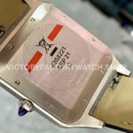F1 Factory Cartier Santos Dumont WSSA0032 33.9mm Steel Leather Strap Roman Numerals Silver Dial