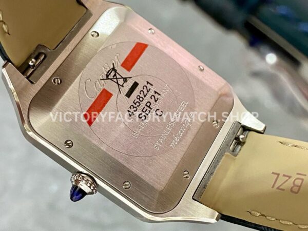 F1 Factory Cartier Santos Dumont WSSA0032 33.9mm Steel Leather Strap Roman Numerals Silver Dial
