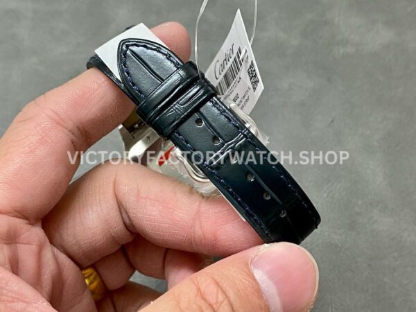 F1 Factory Cartier Santos Dumont WSSA0032 33.9mm Steel Leather Strap Roman Numerals Silver Dial