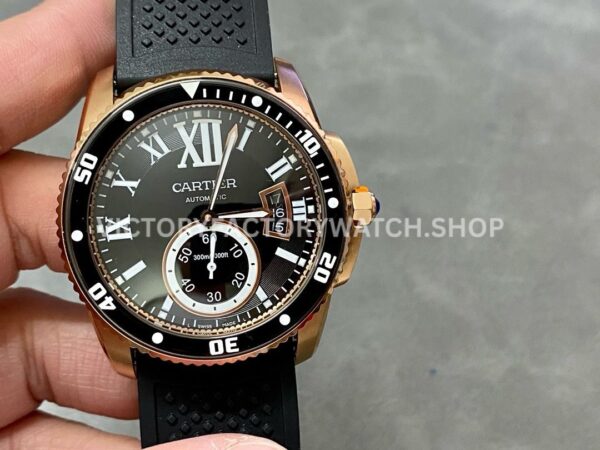 F5 Factory Cartier Diver W7100052 black dial rubber strap