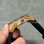 F5 Factory Cartier Calibre de Cartier Diver W7100052 42mm Rose Gold Rubber Strap Roman Numerals Black Dial