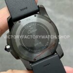 F5 Factory Cartier Calibre de Cartier Diver WSCA0006 42mm Black Steel Black Rubber Strap Roman Numerals Black Dial