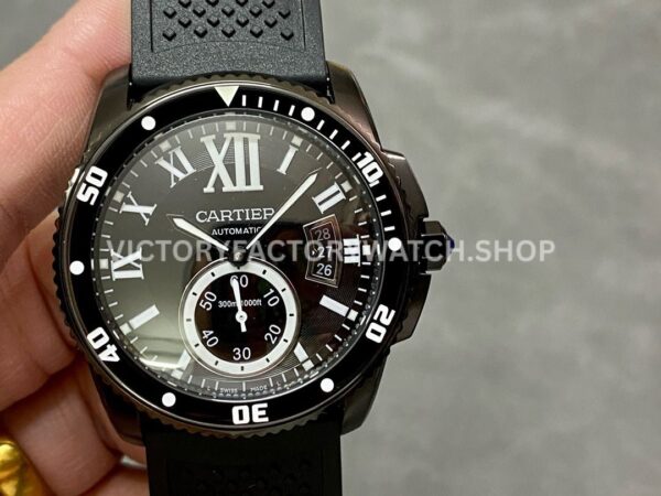 F5 Factory Cartier Diver WSCA0006 black dial rubber strap