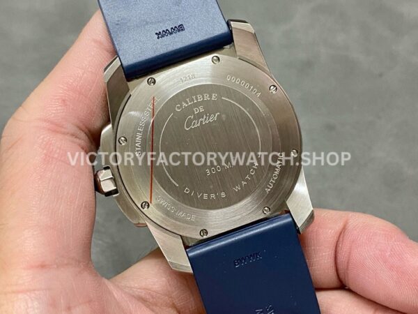 F5 Factory Cartier Calibre de Cartier Diver WSCA0010 42mm Steel Blue Rubber Strap Roman Numerals Blue Dial