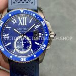 F5 Factory Cartier Diver WSCA0010 blue dial blue rubber strap