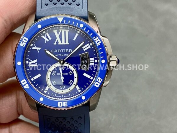 F5 Factory Cartier Diver WSCA0010 blue dial blue rubber strap