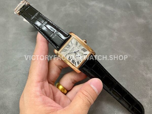 F5 Factory Cartier Tank MC W5330001 34mm Rose Gold Leather Strap Roman Numerals White Dial (3) F5 Factory Cartier Tank MC W5330001 34mm Rose Gold Leather Strap Roman Numerals White Dial