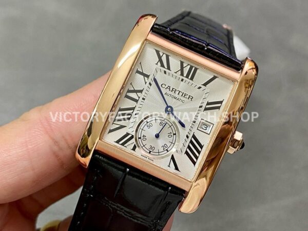 F5 Factory Cartier Tank MC W5330001 34mm Rose Gold Leather Strap Roman Numerals White Dial (7) F5 Factory Cartier Tank MC W5330001 34mm Rose Gold Leather Strap Roman Numerals White Dial