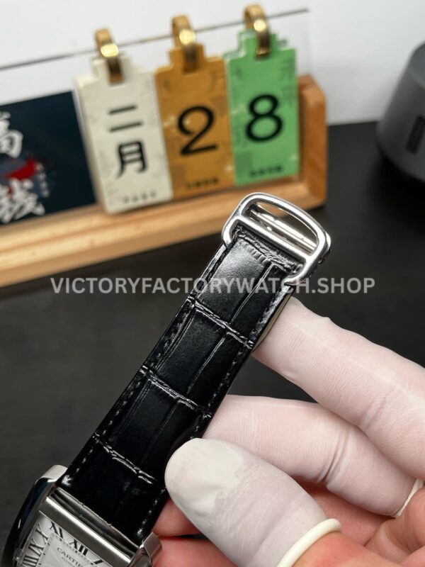 F5 Factory Cartier Tank MC W5330003 34mm Steel Leather Strap Roman Numerals White Dial (1) F5 Factory Cartier Tank MC W5330003 34mm Steel Leather Strap Roman Numerals White Dial