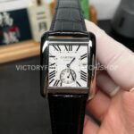 F5 Factory Cartier Tank MC W5330003 34mm Steel Leather Strap Roman Numerals White Dial (4) F5 Factory Cartier Tank MC W5330003 white dial leather strap
