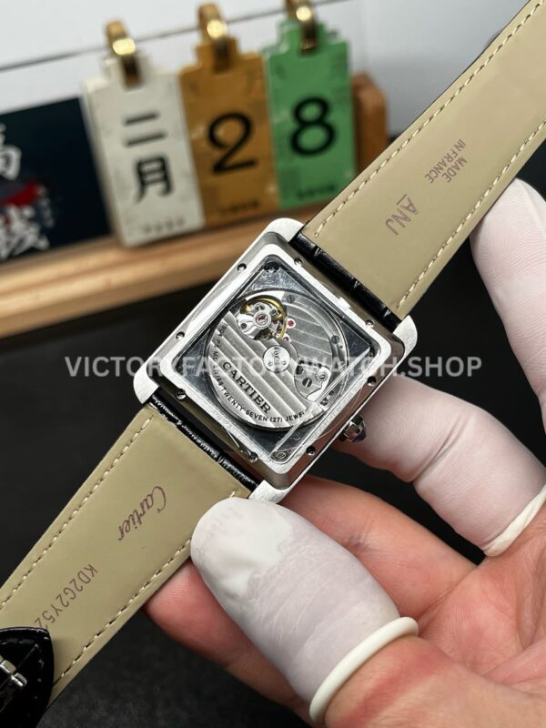 F5 Factory Cartier Tank MC W5330003 34mm Steel Leather Strap Roman Numerals White Dial (6) F5 Factory Cartier Tank MC W5330003 34mm Steel Leather Strap Roman Numerals White Dial