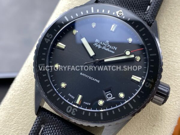 GF Factory Blancpain Fifty Fathoms Bathyscaphe 5000-0130-B52A 43mm Ceramic Textile Strap Black Dial