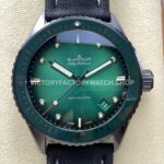GF Factory Blancpain Fifty Fathoms Bathyscaphe 5000 0153 01S 43mm Ceramic Textile Strap Green Dial (1) GF Factory Blancpain Fifty Fathoms Bathyscaphe 5000 0153 01S 43mm ceramic green dial