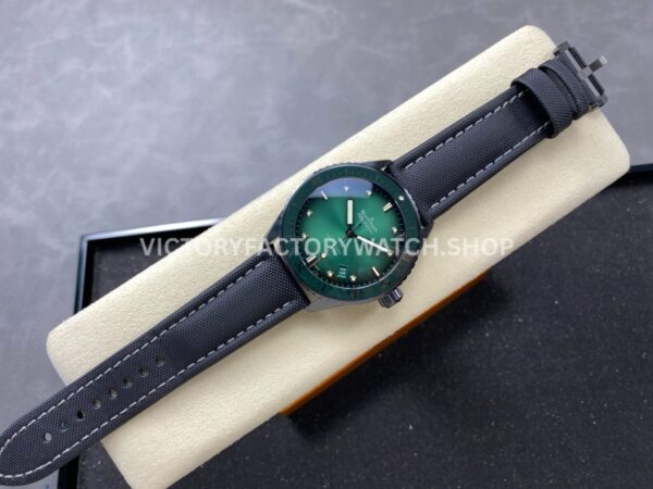 GF Factory Blancpain Fifty Fathoms Bathyscaphe 5000 0153 01S 43mm Ceramic Textile Strap Green Dial (3) GF Factory Blancpain Fifty Fathoms Bathyscaphe 5000 0153 01S 43mm Ceramic Textile Strap Green Dial