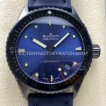 GF Factory Blancpain Fifty Fathoms Bathyscaphe 5000-0240-O52A 43mm Ceramic Textile Strap Blue Dial (8) GF Factory Blancpain Fifty Fathoms Bathyscaphe 5000-0240-O52A 43mm ceramic blue dial