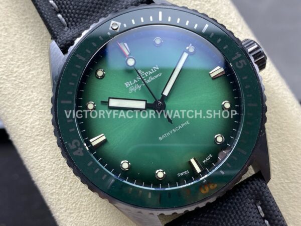 GF Factory Blancpain Fifty Fathoms Bathyscaphe 5005-0153-NABA 43mm Ceramic Textile Strap Green Dial