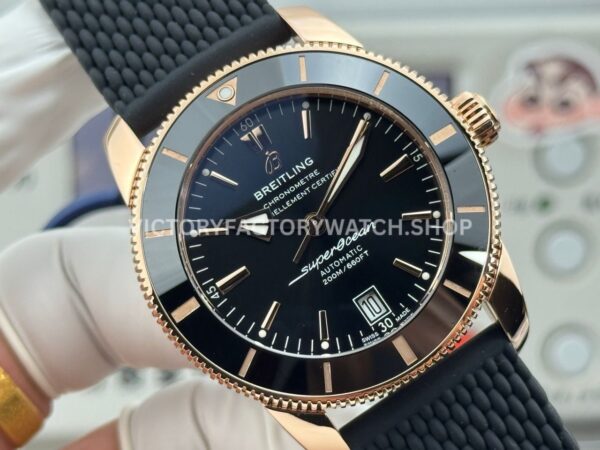 GF Factory Breitling Superocean Heritage B20 RB2010121B1S1 42mm Rose Gold Rubber Strap Black Dial (1) GF Factory Breitling Superocean Heritage B20 RB2010121B1S1 42mm Rose Gold Rubber Strap Black Dial