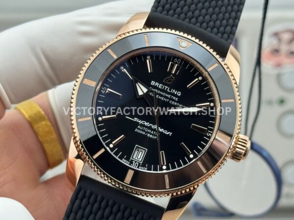 GF Factory Breitling Superocean Heritage B20 RB2010121B1S1 42mm Rose Gold Rubber Strap Black Dial (3) GF Factory Breitling Superocean Heritage B20 RB2010121B1S1 42mm Rose Gold Rubber Strap Black Dial