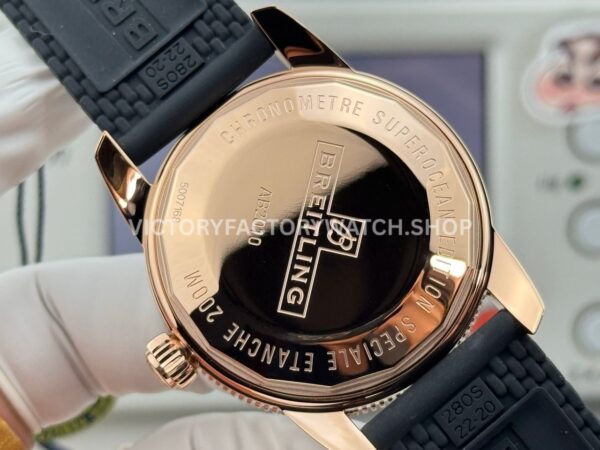 GF Factory Breitling Superocean Heritage B20 RB2010121B1S1 42mm Rose Gold Rubber Strap Black Dial (8) GF Factory Breitling Superocean Heritage B20 RB2010121B1S1 42mm Rose Gold Rubber Strap Black Dial