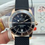GF Factory Breitling Superocean Heritage B20 RB2010121B1S1 42mm Rose Gold Rubber Strap Black Dial (9) GF Breitling Superocean Heritage B20 RB2010121B1S1 rose gold