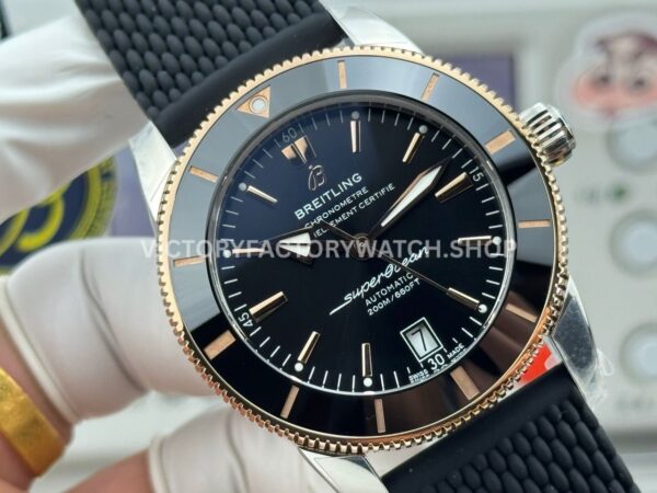 GF Factory Breitling Superocean Heritage B20 UB2010121B1A1 42mm Rubber Strap Gold/Steel Black Dial