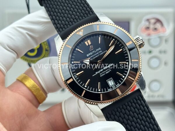 GF Factory Breitling Superocean Heritage B20 UB2010121B1A1 42mm Rubber Strap Gold/Steel Black Dial