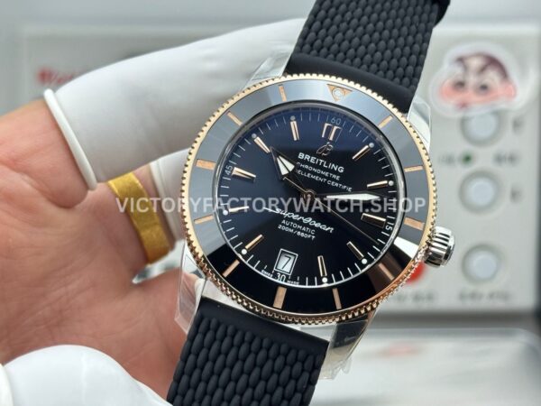 GF Factory Breitling Superocean Heritage B20 UB2010121B1A1 42mm Rubber Strap Gold/Steel Black Dial