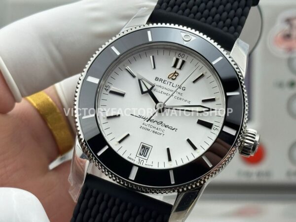 GF Factory Breitling Superocean Heritage ll AB201012.G827154A 42mm Steel Rubber Strap White Dial (3) GF Factory Breitling Superocean Heritage ll AB201012.G827154A 42mm Steel Rubber Strap White Dial