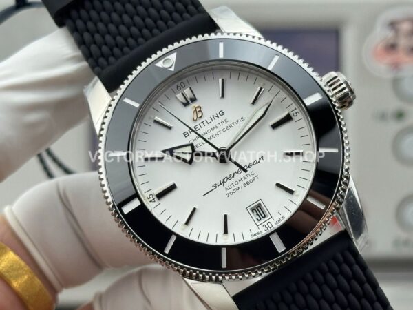 GF Factory Breitling Superocean Heritage ll AB201012.G827154A 42mm Steel Rubber Strap White Dial (8) GF Factory Breitling Superocean Heritage ll AB201012.G827154A 42mm Steel Rubber Strap White Dial