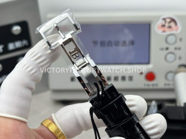 GR Factory Blancpain Villeret Quantième Complet 6654-1127-55B 40mm Steel Leather Strap Roman Numerals White Dial (3) GR Factory Blancpain Villeret Quantième Complet 6654-1127-55B 40mm Steel Leather Strap Roman Numerals White Dial