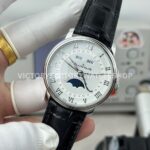 GR Factory Blancpain Villeret Quantième Complet 6654-1127-55B 40mm Steel Leather Strap Roman Numerals White Dial (4) GR Factory Blancpain Villeret Quantième Complet 6654-1127-55B 40mm Steel Leather Strap Roman Numerals White Dial