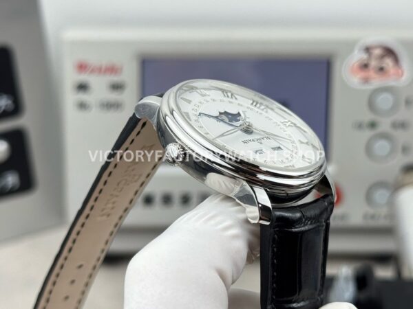 GR Factory Blancpain Villeret Quantième Complet 6654-1127-55B 40mm Steel Leather Strap Roman Numerals White Dial (5) GR Factory Blancpain Villeret Quantième Complet 6654-1127-55B 40mm Steel Leather Strap Roman Numerals White Dial