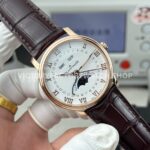 GR Factory Blancpain Villeret Quantième Complet 6654-3642-55B 40mm Rose Gold Leather Strap Roman Numerals White Dial (3) GR Factory Blancpain Villeret Quantième Complet 6654-3642-55B 40mm Rose Gold Leather Strap Roman Numerals White Dial