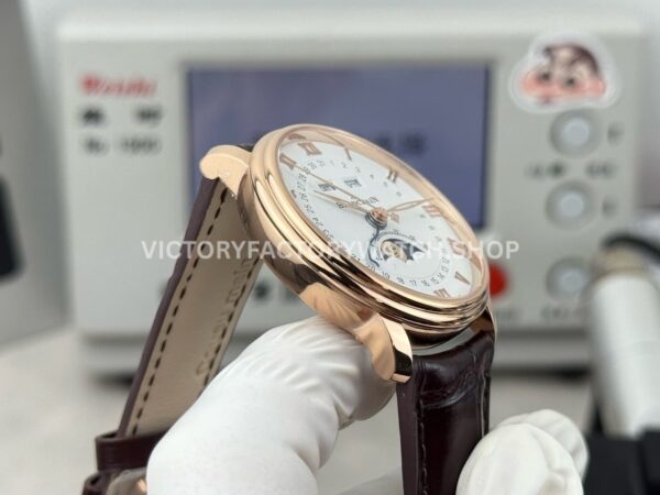 GR Factory Blancpain Villeret Quantième Complet 6654-3642-55B 40mm Rose Gold Leather Strap Roman Numerals White Dial (8) GR Factory Blancpain Villeret Quantième Complet 6654-3642-55B 40mm Rose Gold Leather Strap Roman Numerals White Dial