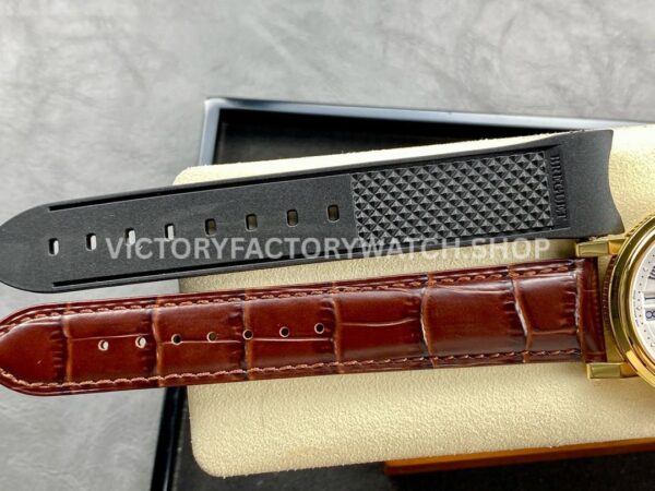HG Factory Breguet Marine 5517BR/Y2/5ZU 39mm Rose Gold Leather Strap Silver Dial