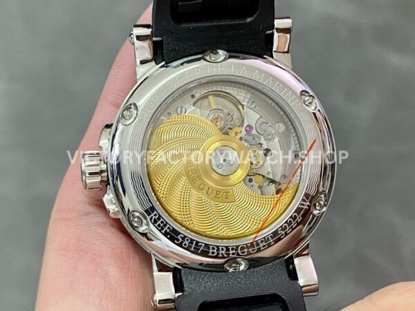 HG Factory Breguet Marine 5817ST/92/5V8 39mm Steel Rubber Strap Black Dial