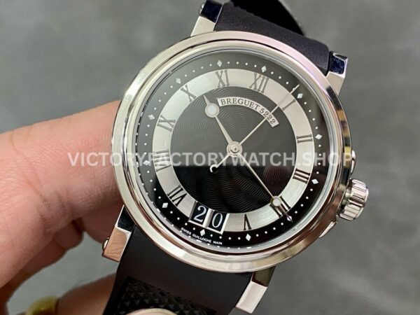 HG Factory Breguet Marine 5817ST/92/5V8 39mm Steel Rubber Strap Black Dial