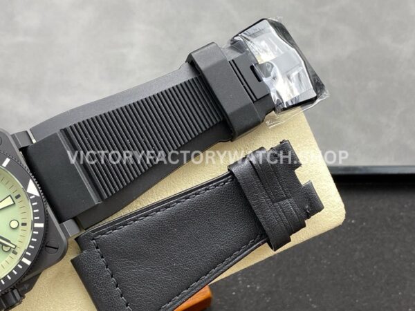 M+ Factory Bell & Ross BR-03-92 BR0392-D-C5-CESRB 41mm Ceramic Rubber Strap Green Dial