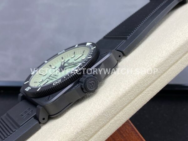 M+ Factory Bell & Ross BR-03-92 BR0392-D-C5-CESRB 41mm Ceramic Rubber Strap Green Dial