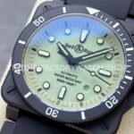 M+ Factory Bell & Ross BR-03-92 BR0392-D-C5-CESRB 41mm Ceramic Rubber Strap Green Dial
