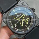 M+ Factory Bell & Ross BR 03 BR03A-CPS-CE-SRB 41mm Ceramic Rubber strap Black Dial