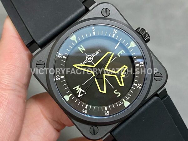 M+ Factory Bell & Ross BR 03 BR03A-CPS-CE-SRB 41mm Ceramic Rubber strap Black Dial