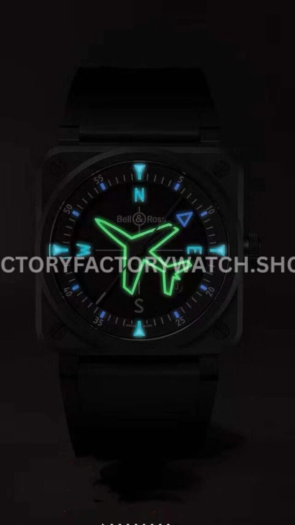 M+ Factory Bell & Ross BR 03 BR03A-CPS-CE-SRB 41mm Ceramic Rubber strap Black Dial