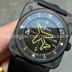 M+ Factory Bell & Ross BR 03 BR03A-CPS-CE-SRB 41mm Ceramic Rubber strap Black Dial