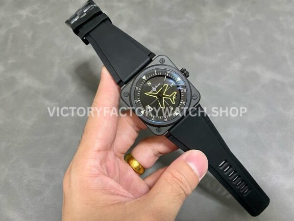 M+ Factory Bell & Ross BR 03 BR03A-CPS-CE-SRB 41mm Ceramic Rubber strap Black Dial