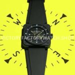 M+ Factory Bell & Ross BR 03 BR03A-CPS-CE-SRB 41mm Ceramic Rubber strap Black Dial