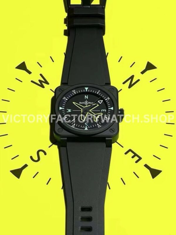 M+ Factory Bell & Ross BR 03 BR03A-CPS-CE-SRB 41mm Ceramic Rubber strap Black Dial